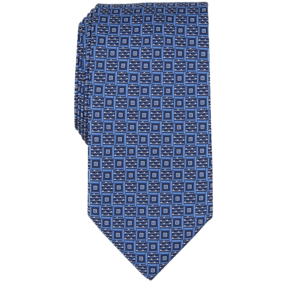 Perry Ellis Men Randall Neat Square Tie Navy - Picture 1 of 1